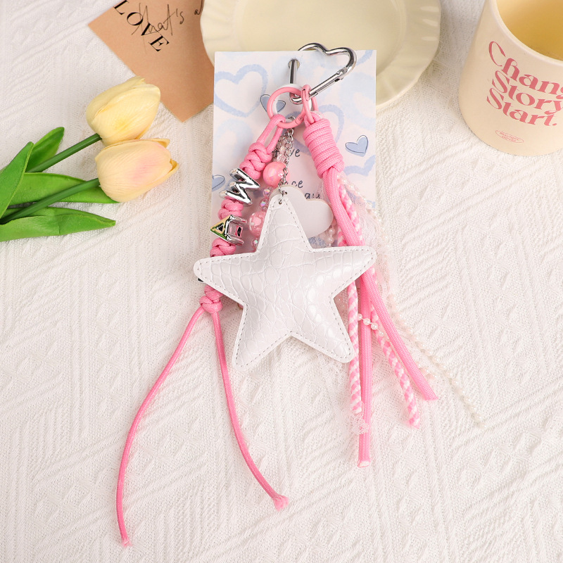 Pink Star Bag Charm Keychain Schoolbag Pendant 265006-2 - Image 4