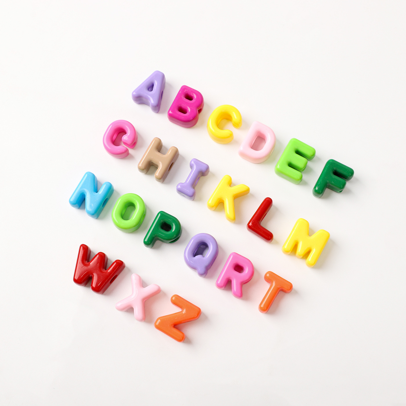 Acrylic Colored Letter Beads For DIY 10 Pieces/bag Mobile Phone Chain Bag With Keychain Material 265010 - Image 2